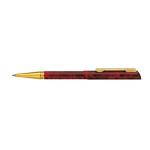 Długopis z pieczątką Heri - Diagonal  czerwono-brązowy marmurek